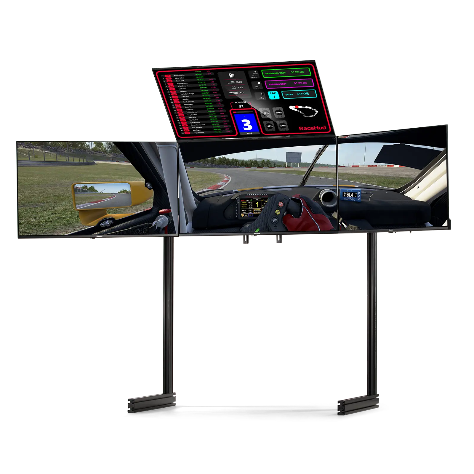 Upgrade Your Racing Setup with the Elite Quad Monitor Stand