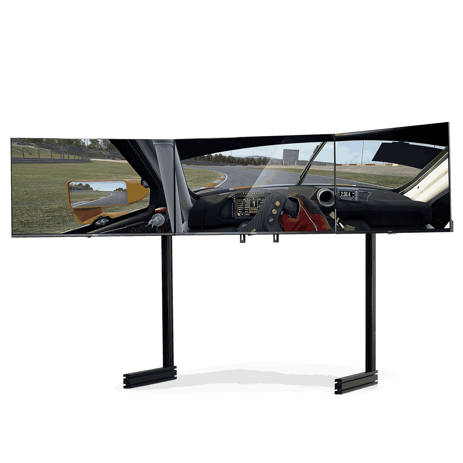 Next Level Racing Elite Freestanding Triple Monitor Stand Black Edition, vista 2
