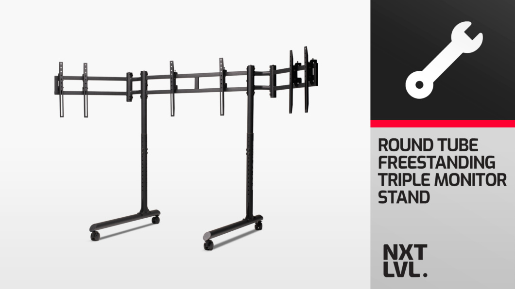 Round Tube Triple Monitor Stand